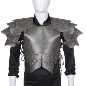 Medieval Mens Shoulder Chest Armor Pu Leather Gladiator Battle Knight Cosplay