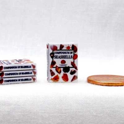 1:24 Scale Book of Seashells Miniature Book Dollhouse Color Illustrated 1/2" - Image 1 of 4