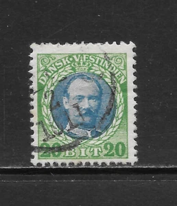 DANISH WEST INDIES SCOTT 46 USED F/VF - 1908 20b GRN & BLUE - FREDERICK VIII - Picture 1 of 2