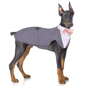 Dog Tuxedo and Bandana Set Formal Gentleman Dog Attire with Bowtie for Weddin... - Picture 1 of 7