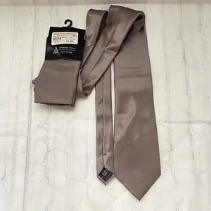 Antonio Ricci NeckTie Handkerchief Taupe Satin Tie Set - Picture 1 of 7