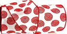 Weihnachtsrot Flocked Süßigkeiten Pinwheels 4" x 2 Meter Kabelband Kranz Schärpe