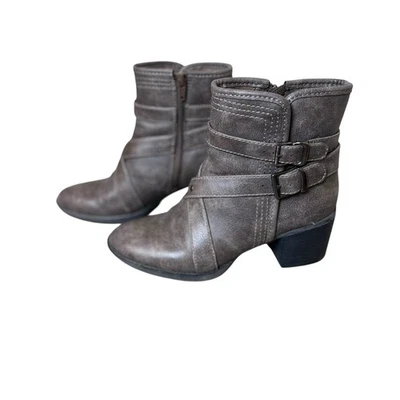 Botines Natural Soul by Naturalizer Zela Gris Para Mujer Talla 6M Moto Combat Foto 1 de 4