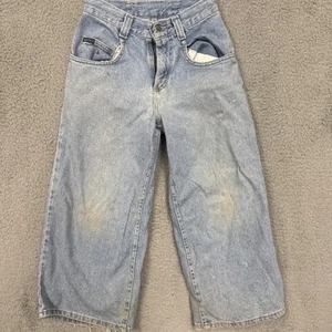 Vintage 90s Lee Pipes Blue Denim Jorts Jnco Style Shorts Size Small Carpenter - Picture 1 of 17