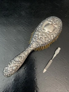 Antik Repousse Waschtisch Pinsel & Feile Set Cluny Gorham Sterlingsilber #603A - Bild 1 von 22