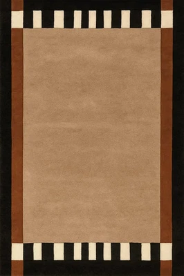 Geometric Hand-Tufted Wool Rug: Modern Minimalist Decor 8x10 ft - Image 1 of 4