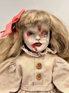 OOAK Custom Art Doll 14” Cloth & Porcelain Shy Creepy Zombie Doll Millie - Picture 1 of 7