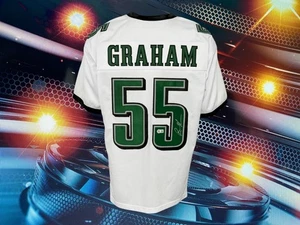 BRANDON GRAHAM AUTOGRAPHED CUSTOM PHILADELPHIA EAGLES WHITE JERSEY COA BAS - Picture 1 of 2
