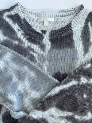 Lisa Todd Tie Dye Sweater Womens Size M Catching Rays Gray Oversized Crew Print - Image 1 of 4