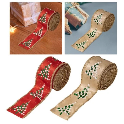 Décorations de Noël en ruban pour cartes de vœux et projets bricolage sapin - Image 1 of 2