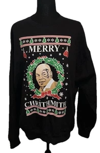 Feliz Navidad Feo Suéter Mike Tyson Manga Larga Pull Over Sudadera - Imagen 1 de 7