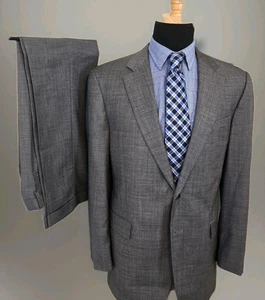 Chaps 2-teiliger Anzug 42R / 32x30 Herren grau 100% Wolle Haifischleder 2 Knopf Sakko Hose - Bild 1 von 22