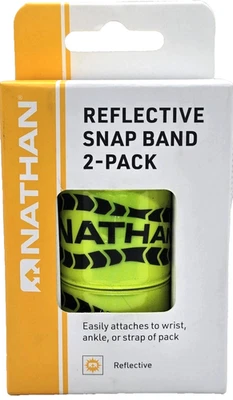 Nathan Reflective Snap Band 2 Pack For Visibility Wrist Or Ankle Safety Yellow - Image 1 of 4