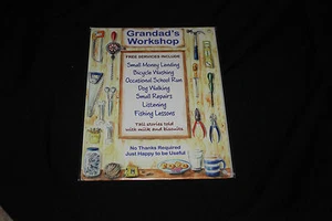 LARGE METAL PLAQUE, HANGING GRANDADS WORKSHOP, A LOVELY GIFT FOR YOUR GRANDAD - Picture 1 of 2