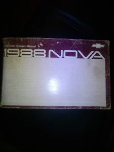 1988 CHEVROLET NOVA OWNERS OPERATORS DRIVERS GUIDE MANUAL BOOK GLOVEBOX  - Bild 1 von 5