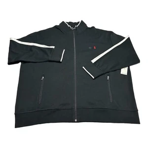 NWT Men's Polo Ralph Lauren Black Full Zip Track Jacket Big Tall Cotton Size 3XB - Picture 1 of 9