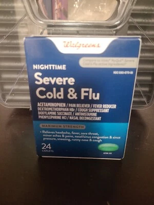 Walgreens Severe Cold & Flu Nighttime Caplets 24 Maximum Strength - Image 1 of 4