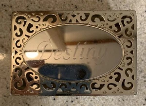 Things Remembered Silver Plated Filigree Keepsake Jewelry Box Engraved DESTINY - Picture 1 of 7