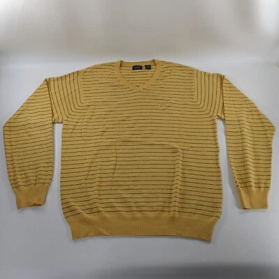 Suéter Izod Pullover a Rayas Amarillas Para Hombre Talla Grande  Foto 1 de 4