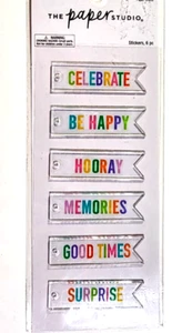 Feier Worte Banner Regenbogenfarben Acryl Aufkleber - Bild 1 von 1