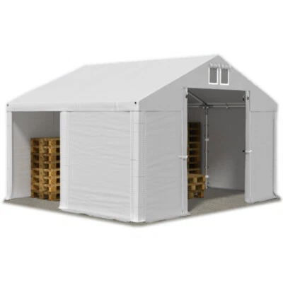 3x4 Lagerzelt Weidezelt Zelthalle Unterstand Werkstattzelt 4x3 weiß PVC S - Bild 1 von 4