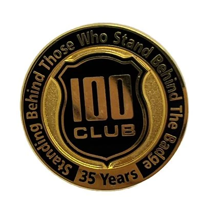 100 Club Public Safety Police Law Enforcement Enamel Lapel Hat Pin - Image 1 of 4