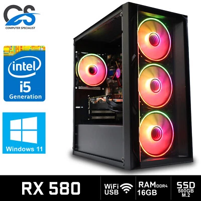 Computer Gaming Intel Core I5-12400F 16GB DDR4 500GB M.2 NVME 8GB RX580 Win11 - Immagine 1 di 4