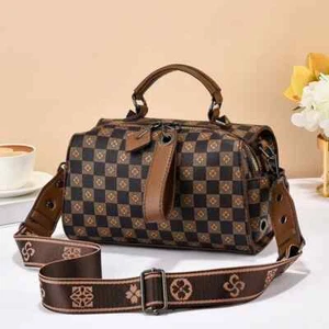 Bolsos de mano de almohada de cuero PU a cuadros para mujeres Bolsos de hombro Bolso cruzado - Imagen 1 de 19