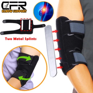 Elbow Brace Support Compression Metal Splint Arthritis Running Tendon Relief Gym - Picture 1 of 14