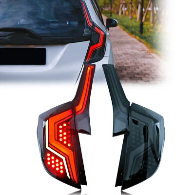 Luces traseras LED secuenciales para Honda Fit 2014-2020 animación luces traseras negras Foto 1 de 4
