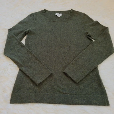 J Crew Teddie Sweater Juniors XXS Green Wool Blend Pullover Preppy Forest 15899 - Image 1 of 4