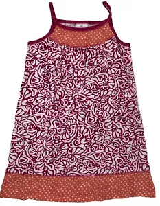 Hanna Andersson Girls 8 Pink Floral Coral Polka Dot Sundress 130 cm - Picture 1 of 5
