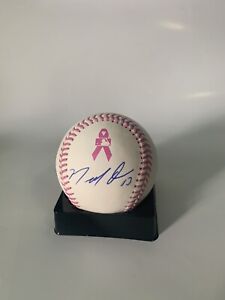 MARCELL OZUNA Autographed Signed Official Ball BCA Pink Ribbon Baseball Braves