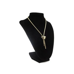 VTG Art Deco Gold Tone Geometric 15" Lariat Style Necklace Unisex Costume - Picture 1 of 7