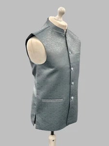 Chaleco Jamawar azul pastel diseño remolino para niños - Imagen 1 de 4