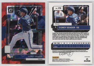 2022 Panini Donruss Optic Red Cracked Ice Prizm /7 Corey Seager #179