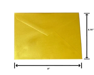 Pack of 25/50 A8 Gold Invitation Envelopes Metallic Sheen for Party Invitations - Picture 1 of 11