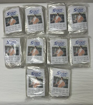 New 10-PACK Adult Size Emergency STORM Rain Ponchos With Hoods - Image 1 of 3