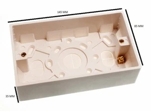 Caja De Superficie Moulded Pattress Doble 2 Gang 35mm Paquete De 20 - Picture 1 of 1