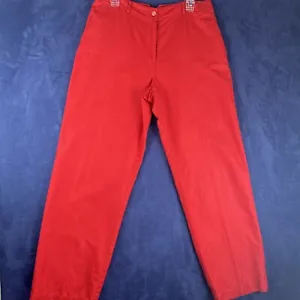 telluride clothing company, women’s pants sz 12, red, linen/cotton high rise, in - Picture 1 of 7