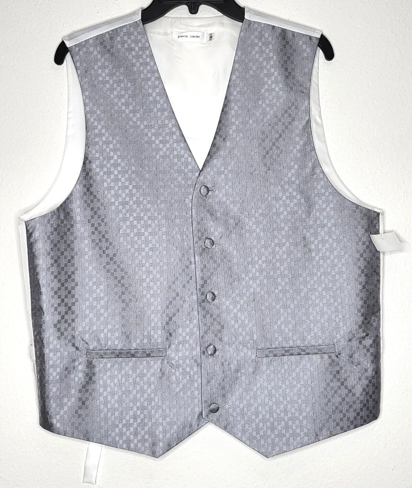 Pierre Cardin Men's Button-Up Sleeveless Blazer Size Medium Grey White Vest Nwt - Image 1 of 4