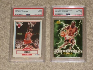 Michael Jordan 1990 Fleer 1995 Skybox Premium elettrificato #278 #26 PSA 8 9 LOTTO - Foto 1 di 2