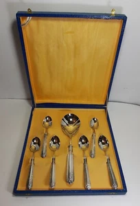Servizio 6 + 1 Posate Cucchiaio Manico Argento 800 Punzonato Stile Classico - Foto 1 di 10