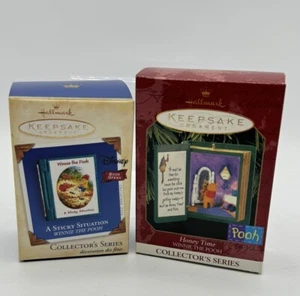 Hallmark Keepsake Disney Winnie the Pooh Ornaments Story Book Lot Of 2 New!! - Picture 1 of 6
