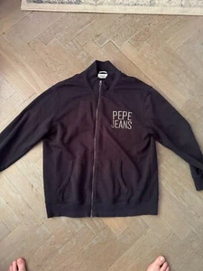 PEPE JEANS zip-up jacket man XL dark blue cotton - Picture 1 of 3