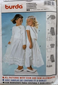 BURDA 9849 Little Girls Size 6-11 Dressy Coordinates FLOWER GIRL Communion PARTY - Picture 1 of 3