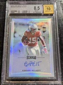 2016 Leaf Metal Draft Ezekiel Elliott ROOKIE Auto BGS 8.5 GEM 10 Signature Prizm - Picture 1 of 5