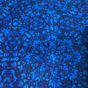 New Fabric, 6 Yards, 20 In. Black Background, / A Med. Blues , 42 Wide. - Picture 1 of 6