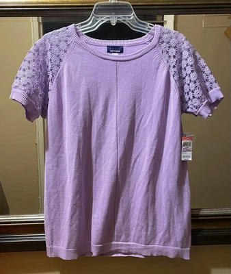 Suéter Ligero Púrpura Edición Básica Para Mujer Bordado Mangas Margarita Talla M Foto 1 de 4