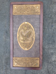 FROM UKRAINE EAGLE LARGE Wood Leather Board Table Game Backgammon Set 21" 510mm - Picture 1 of 23